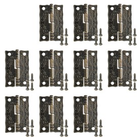 10 PCS Decorative Antique Hinge Vintage Metal Carved Hinge for Woodworking Repair Drawer Door Box