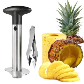 MURANEST Pineapple Corer,with Eye Removal Tool,Stainless Steel Pineapple Peeler,Easy to Use & Clean - Slice and Core Fruits with Ease
