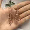 Unbranded 14K Rose Gold Plated Twist Leaf Dangle Drop Earrings