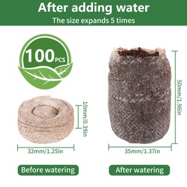 bssmmai 100 x Coconut Source Tablets with Mesh Growing Support for Plant Seeds, Source Tabs, Biodegradable Coconut Discs, Propagation Aid Made of Coconut Fibre