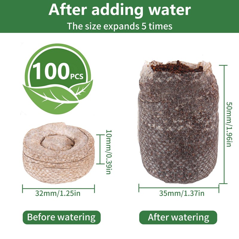 bssmmai 100 x Coconut Source Tablets with Mesh Growing Support