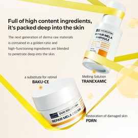 Tranexamic Acid 5% + Niacinamade 5% + Baku-CE 3% Ampoule, Duo Solution Repair Mela Ampoule - Tranexamic acid 50,000ppm, Niacinamade 50,000ppm, Bakuchiol 30,000ppm, PDRN, Peptides, Hyaluronic