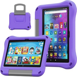 LG 8 inch (12th Generation 2024 Release) New Tablet & KỉпԀle Kids Case, GTYOM Lightweight Shockproof Kids Friendly Case with Handle Stand, Not for Android 8 inch Tablets, Purple