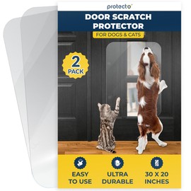 PROTECTO 2 Pack Door Protector from Dog Scratching 30x20 Cat & Dog Scratch Guard for Indoor/Outdoor Use Easy Install on Doors, Walls, Glass & Screen