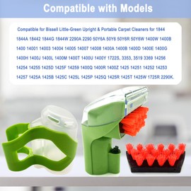 1400B Little Green 3" Tough Stain Brush Tool for Bissell Little-Green Upright & Portable Carpet Cleaners for 1400B 1425 1400W 1400 1844 2290A, Green,1 Brush,1 Replacement Brush,1 Hose Cleaning Tools