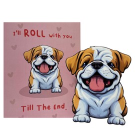Dog Shaped anniversary card, birthday card for husband/boyfriend/girlfriend/wife sarcastic greeting card (I'll Roll With You)