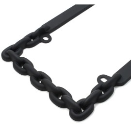 Cruiser Frames Universal Black Metal Chain License Plate Tag Frame for Auto-Car-Truck