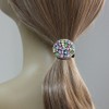 Ponytail Holders for Women Faux Rhinestone Oval Round Hair Ponytail
