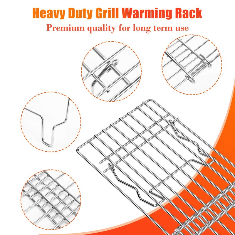 Hisencn Universal Grill Rack for Gas/Wood Pellet/Griddle/Smoker Grill, Adjustable Warming