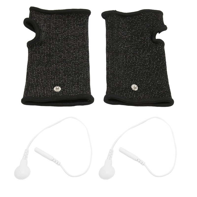 2pcs Conductive Wristband Reduce Pain Swelling Silver Fiber Elastic for