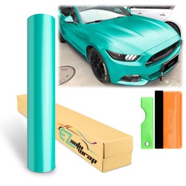 12"x60" (1FTx5FT) Lake Green Matte Metallic Satin Pearl Vinyl Wrap Sticker Sheet Film Car Auto Vehicle DIY Decal Bubble Free Air Release Self Adhesive Peel and Stick Free Tool Kit