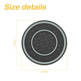 XINLIYA 2 Pack Car Coasters for Cup Holder, 2.75 Inch No-Slip Anti Dust Insert Coaster, Universal Auto Waterproof Coasters Silicon Insulation Cup Mats for Woman Man, Suit for Vehicle Interior（Gray）