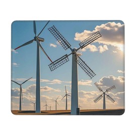 Mouses Pad Windmills Mouses mat with Non-Slip Rubber Computer Keyboard Mat for Wireless Mouses Gaming Desk Pad for Home 10 x 12in
