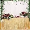 PartyDelight 60"X120" Rectangle Sparkly Gold Sequin Tablecloth for Wedding, Party,