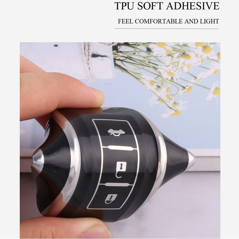 HIBEYO Key Fob Cover Compatible with Mitsubishi Outlander Sport Eclipse
