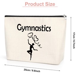 Gymnast Gift for Teen Girls Cosmetic Bag Inspirational Gift for Gymnast Gymnastics Lovers Gift Gymnastic Coach Gifts for Women Gymnastics Team Gift Birthday Christmas Gifts for Friend Makeup Bag