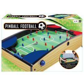 Ambassador Games: Tabletop Soccer Pinball - 20" - Compact Traditional Arcade Game Combined with Sports, Quality Wood, Adults & Kids 5+, 2 Players