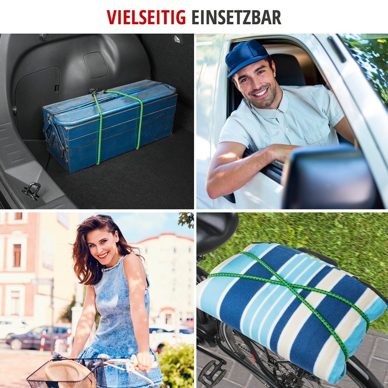 Walser Luggage Straps with Hooks, Bungee Rubber Set 2 x