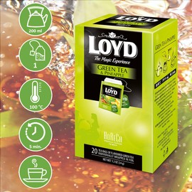 LOYD® Horeca Green Tea Pineapple - 1 Box - 20 Tea Bags 40 g - Premium Tea - Green Tea Pineapple Green Tea - For Catering - Tea Bags Packed Separately in an Envelope - Convenient Removal