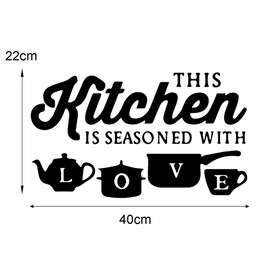 Kitchen Art Font Decorative Wall Stickers PVC Material Decals for Kitchen Wall Glass Appliances Furniture Decorations Black