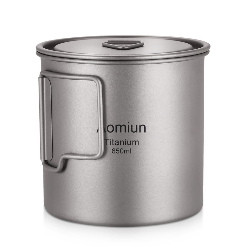 Aomiun Ultralight Titanium Cup Outdoor Portable 2PCS Cup Set 350ml