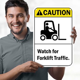 Caution Watch For Forklift Traffic Sign, (MS281530) 12x18 Inches, 55 mil thick HDPS (high density polystyrene), Made in USA by My Sign Center