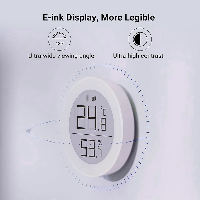 Matter Smart Home Temperature Humidity Monitor E-ink Display Sensor BT