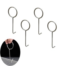 NentMent 4 Pack Nesting Grill Baskets Lifter Tool Rolling Grilling Baskets Curved Hook Moving Gripper for Rolling Grill Baskets BBQ Net Tube-Rolling Grilling Basket Round Mesh Rotation Barbecue