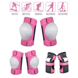 6 Pcs Adults Kids Knee Pads Elbow Pads Wrist Pads Set Protective Gear Set for Skating Skateboard Cycling