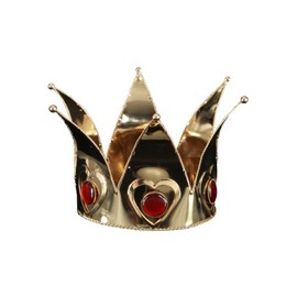 Mini Queen of Hearts Costume Accessory Crown Adult: Gold One Size
