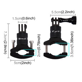 PULUZ 360 Degree Rotation Aluminum Bicycle Bike Handlebar Adapter Mount with Screw for GoPro HERO6/ 5/ 4/ 3+/ 3/ 2/ 1 Session5/4 Xiaoyi Sport Camera
