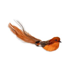 The Bridge Collection 6" Orange Bird Clip Ornament - Orange & Brown Fall Colors Clip-On Bird Christmas Ornament