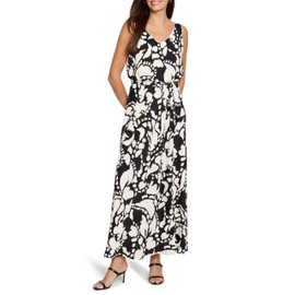 NIC+ZOE Women's Evening Petal Bianca Dress, Black Multi