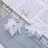 Cybche Boho Acrylic White Flower Earrings Flower Petal Dangle Earrings