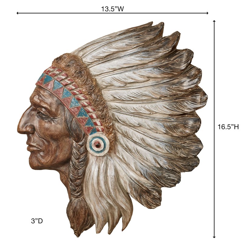 Touch of Class Noble Leader Native American Head Wall Decor