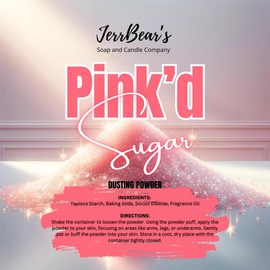 JerrBear’s Custom Body Dusting Powder - Scented - Gentle - Fine Powder Talc-Free Fragrance Moisture Cosmetic Skin Care:_Pink’d Sugar