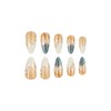 RUOKEXIN Almond Press on Nails Medium Length Fake Nails Gold