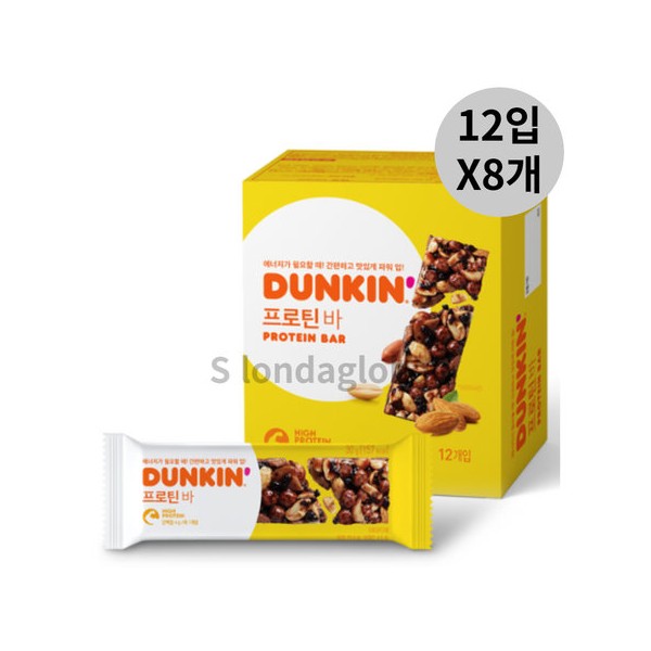 Dunkin Donuts protein bar meal replacement protein bar, 12 packs, 8 pieces / 던킨도너츠 프로틴바 식사대용 단백질바 12입 8개