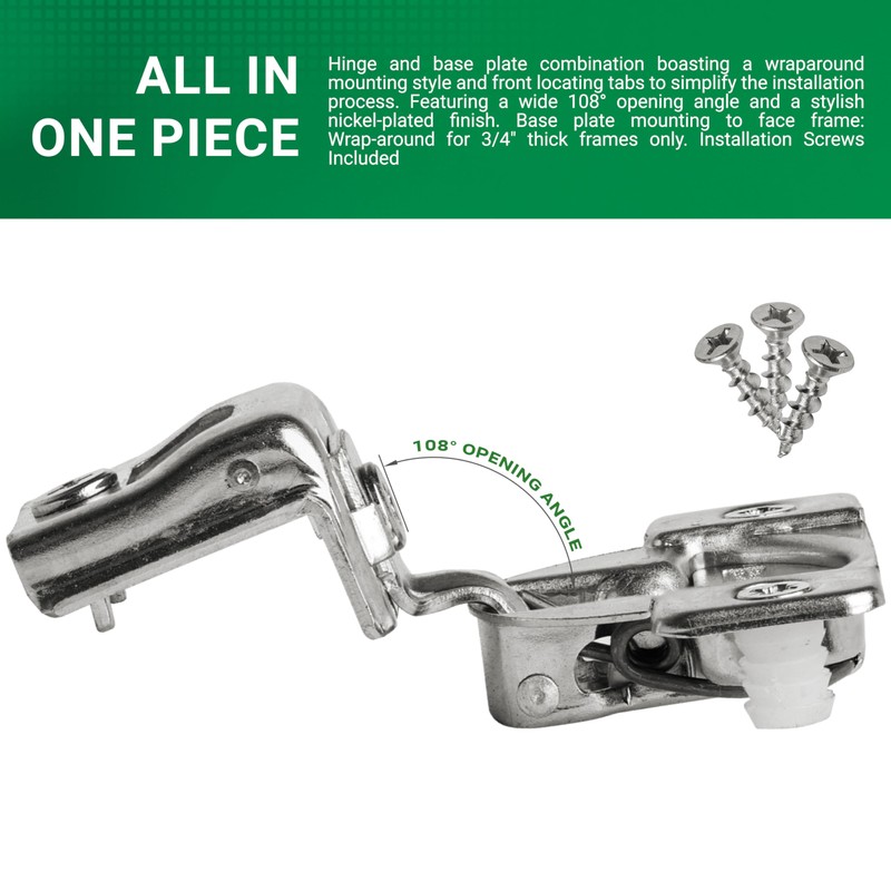 Grass 02910A-15 TEC 864 Soft Close Hinge, 1-1/4" (31.75mm) Overlay
