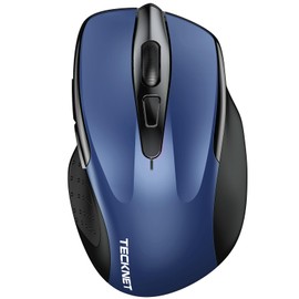 TECKNET Bluetooth Maus, 4800 DPI Kabellos Ergonomische Maus (Tri-Modi: BT 5.0/3.0+2.4G), 30 Monate Batterielaufzeit, Leise Funkmaus für Laptop PC Computer, Windows, Mac OS, Android
