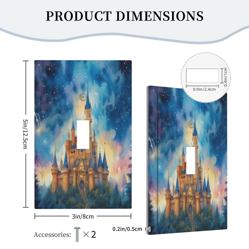 Decorative Art Light Switch Covers Enchanted Castle Single Toggle Wall