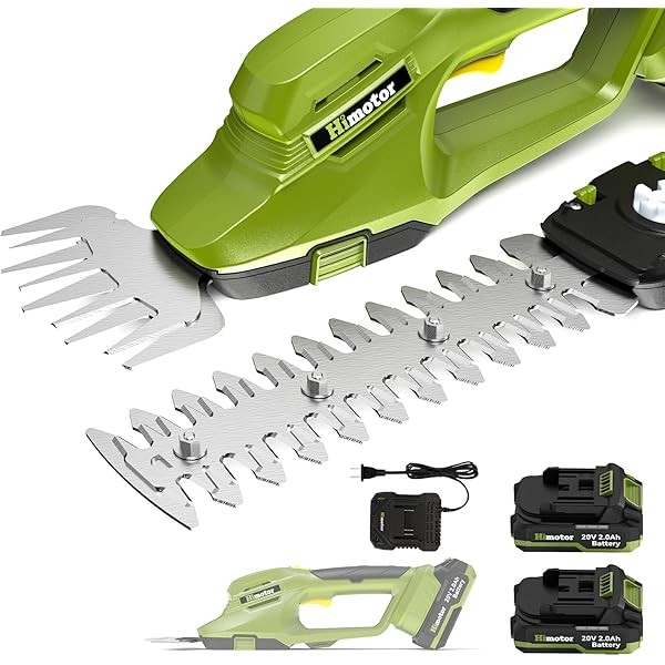 Hedge Trimmer Cordless, 2-in-1 Electric Hedge Trimmer With 20v Battery*2