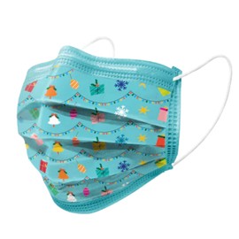 Concentric Health Alliance Winter Disposable Face Masks - 3 Ply Disposable Face Mask, Designer Masks With Earloops & Nose Clip, Garland Design Facemask 50 Pieces Per Box