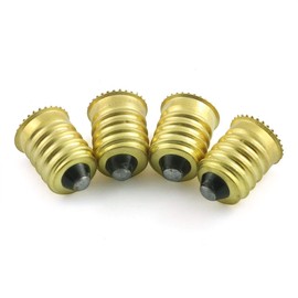 ZYAMY 4pcs E14 to E12 Lamp Converter Golden Pure Copper Lamp Adapter