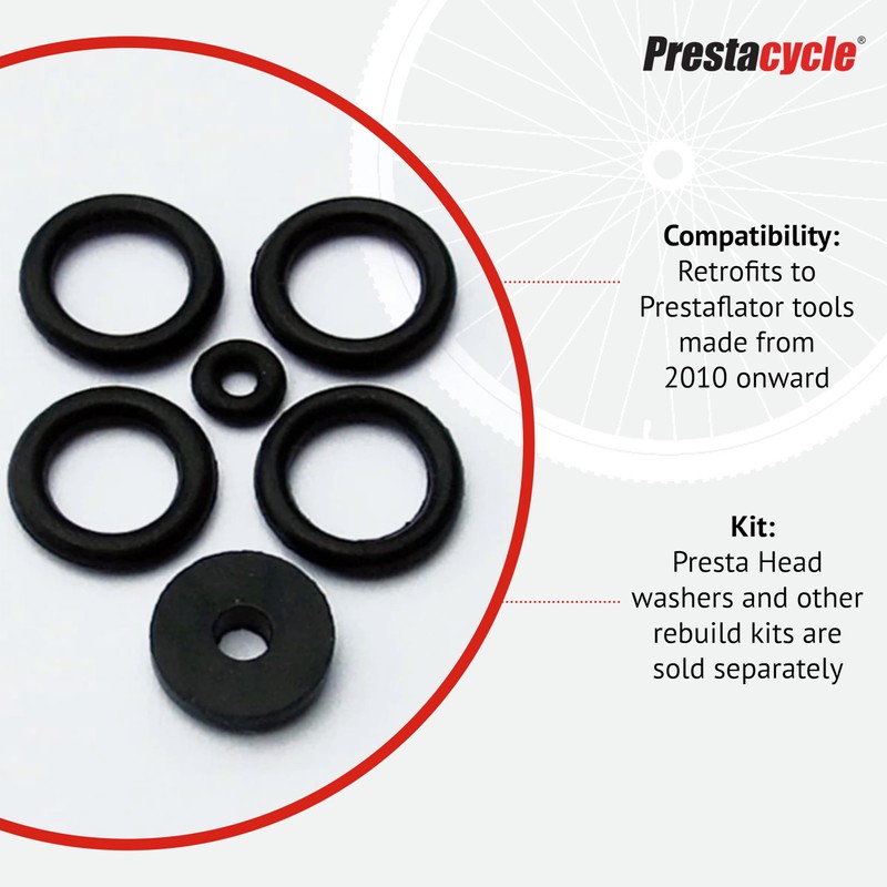 Prestacycle Prestaflator Rebuild Kit, O-Rings and Seals for Hose, Trigger