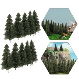 Evemodel S0808 30 Pieces 8 cm Deep Green Pine Model Railway Layout Decoration Track H0