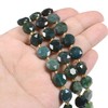 Moss Agate 10mm Faceted Coin Disc Star of David Jewish