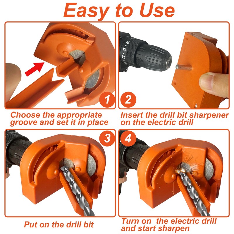 Drill Bit Sharpener,Portable Drill Bit Sharpener,Multipurpose Drill Bit Grinding Sharpener