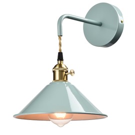 JEENKAE Modern Macaron Wall Sconce with On-Off Switch E26 Based Wall Mounted Light Fixture with Umbrella Shade for Bathroom Hallway Powder Room Kitchen Mirror, Sea Green