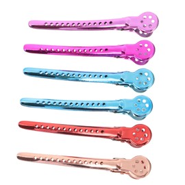 WOONEKY Hair Coloring Sectioning Clip 6pcs Professional Hair Clip for Women Girls Ladies No Marks No Damage Random Color